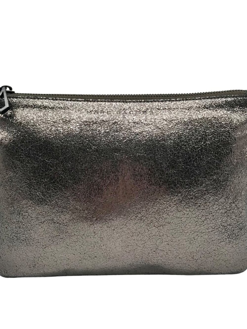 Marc Jacobs Dark Glossy Gray Zip Pouch